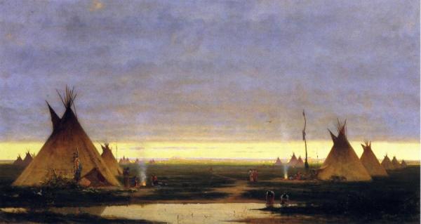 Indian Village by Jules Tavernier