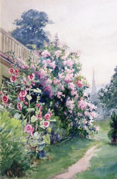 Hollyhocks by Julia Sulzer Griffith