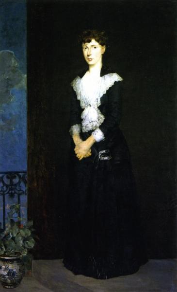 Anna On The Balcony Of Duveneck's Studio by Julian Alden Weir