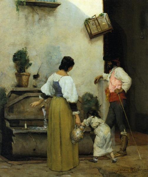 At The Water Trough by Julian Alden Weir