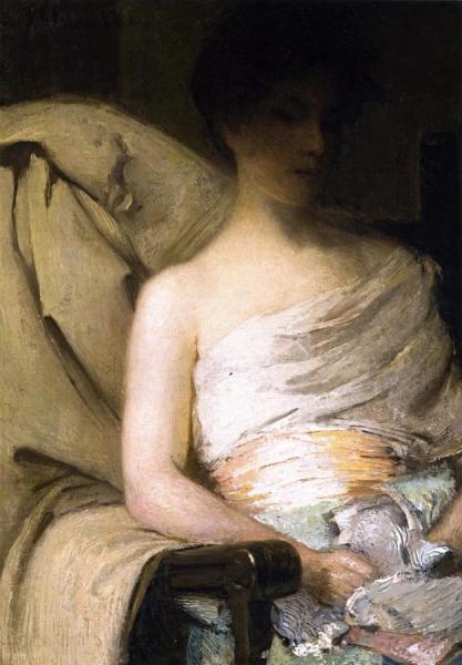 Face In Shadow by Julian Alden Weir