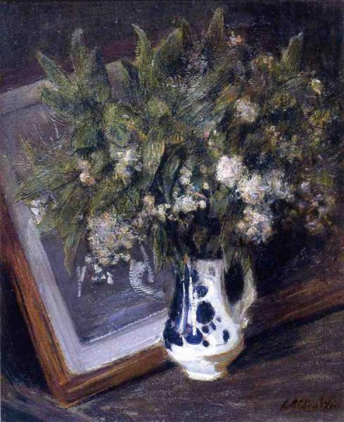 Flowers In A Delft Jug by Julian Alden Weir