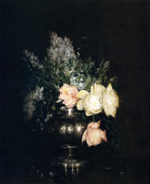Roses And Lilacs by Julian Alden Weir