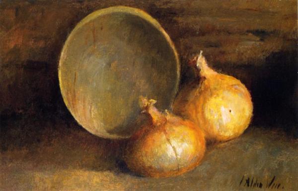 Still Life With Onions And Bowl by Julian Alden Weir