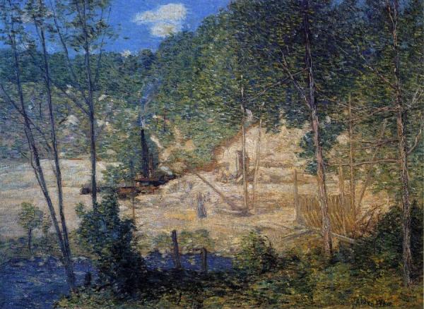 The Building Of The Dam by Julian Alden Weir