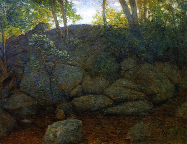 Woodland Rocks by Julian Alden Weir