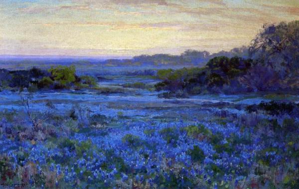 Bluebonnet Scene With A Girl by Julian Onderdonk