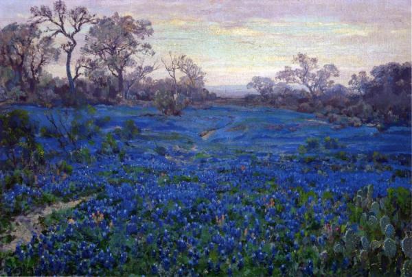 Bluebonnets At Twilight, Near San Antonio by Julian Onderdonk