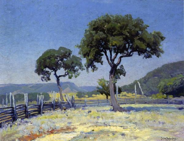 Live Oak Trees On Williams' Ranch, Bandera County by Julian Onderdonk