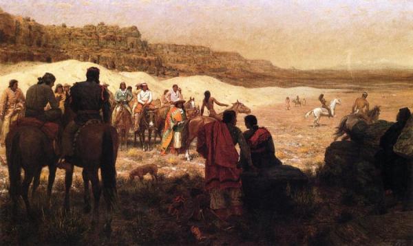 At A Moqui Navajo Horse Race by Julian Scott