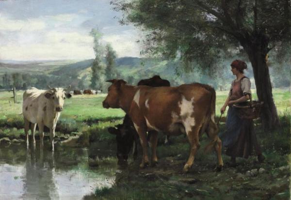 Julien Dupre La Gardeuse De Vaches