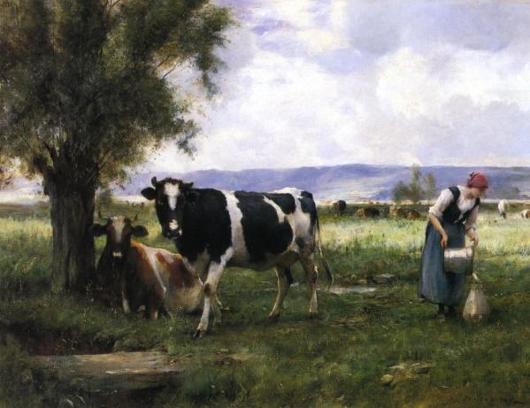 Milking Hour by Julien Dupre Oil Painting Reproductions
