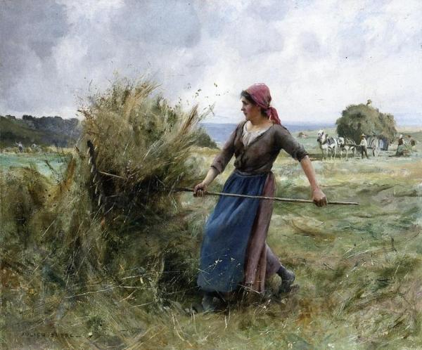 Julien Dupre Peasant With Hay