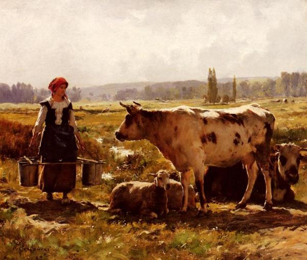 The Milkmaid by Julien Dupre Oil Painting Reproductions