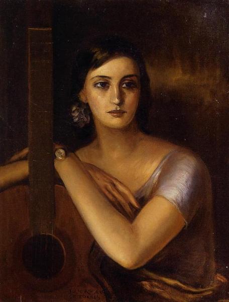 Woman With A Guitar by Julio Romero De Torres