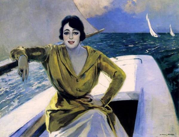 Mujer En La Barca by Julio Vila Prades