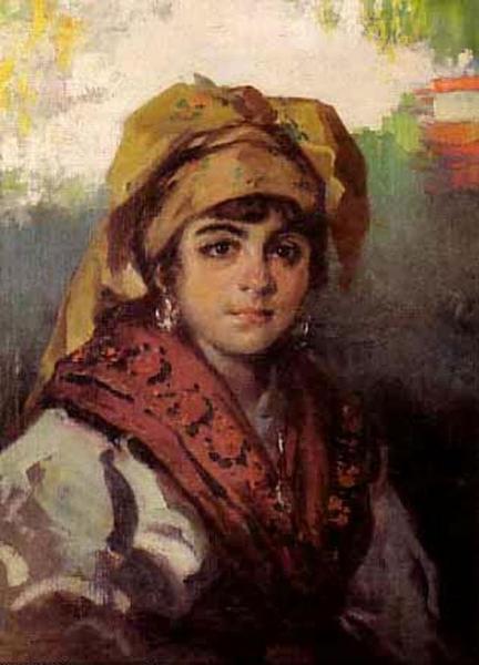 Retrato De Niaa Asturiana by Julio Vila Prades