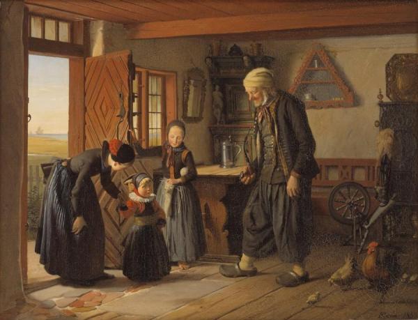 Visit To The Grandfather by Julius Exner Oil Painting Reproductions