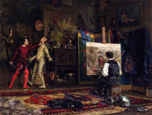 In The Artist's Studio by Julius Leblanc Stewart
