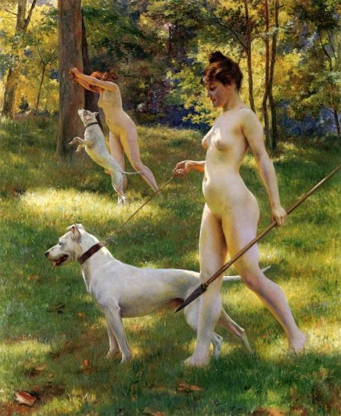 Nymphs Hunting by Julius Leblanc Stewart