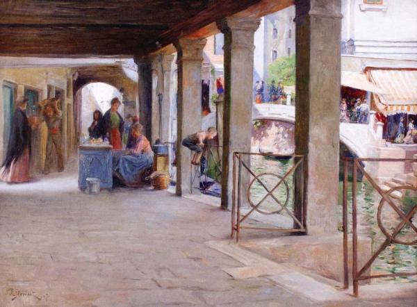Sortoportego Del Magazen, At Santi Apostoli, Venice by Julius Leblanc Stewart