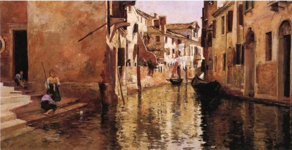 The Canal by Julius Leblanc Stewart Oil Painting Reproductions