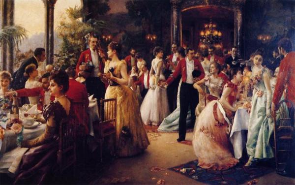 The Hunt Supper by Julius Leblanc Stewart Oil Painting Reproductions