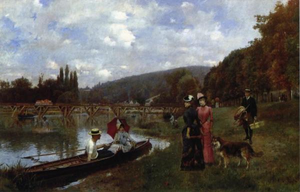 The Seine At Bougival by Julius Leblanc Stewart