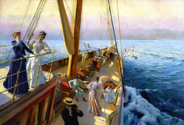 Yachting In The Mediterranean by Julius Leblanc Stewart