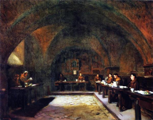 The Refectory Of San Damiano, Assisi by Julius Rolshoven Oil Painting Reproductions