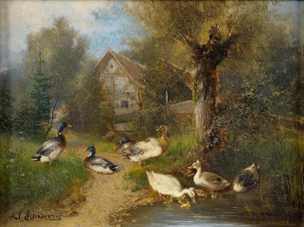 Julius Scheuerer At The Duck Pond