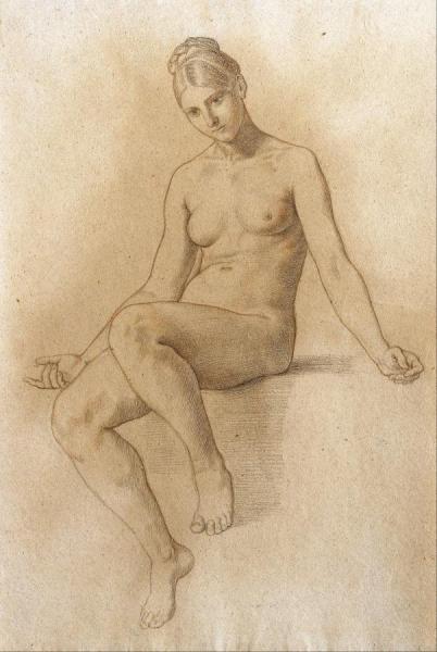 Female Nude by Julius Schnorr Von Carolsfeld Oil Painting Reproductions