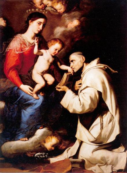 Madonna With The Christ Child And St. Bruno by Jusepe De Ribera