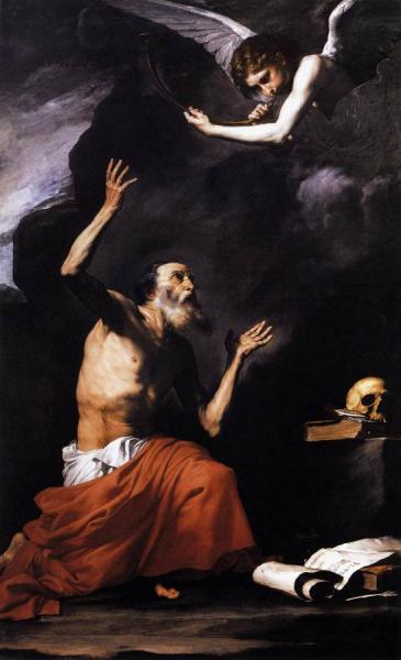 Saint Jerome And The Angel Of Judgement by Jusepe De Ribera