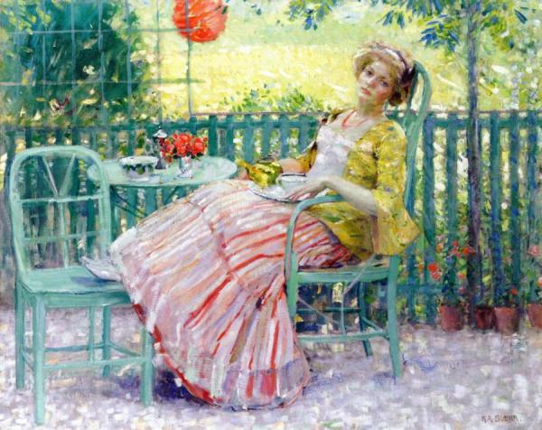 On The Terrace by Karl Albert Buehr
