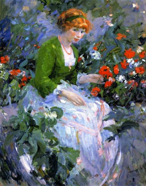 The Flower Girl by Karl Albert Buehr Oil Painting Reproductions