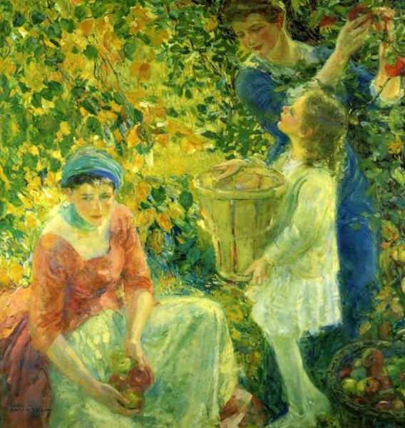 The Apple Gatherers by Karl Anderson Oil Painting Reproductions
