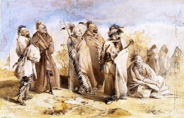 Saukie And Fox Indians by Karl Bodmer Oil Painting Reproductions