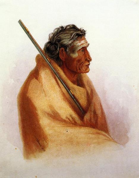 The Word Of Life, An Old Piegan In Mourning by Karl Bodmer Oil Painting Reproductions