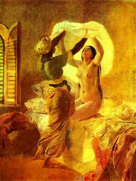 In A Harem by Karl Brullov Oil Painting Reproductions