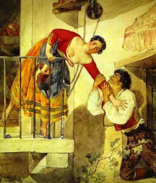 Interrupted  Date by Karl Brullov Oil Painting Reproductions