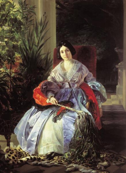 Portrait Of Princess Ye. P. Saltykova by Karl Brullov