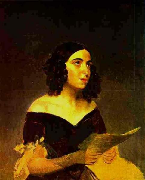 Portrait Of Singer A. Ya. Petrova by Karl Brullov