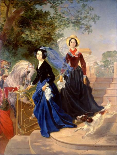 Portrait Of The Shishmariov Sisters by Karl Brullov Oil Painting Reproductions