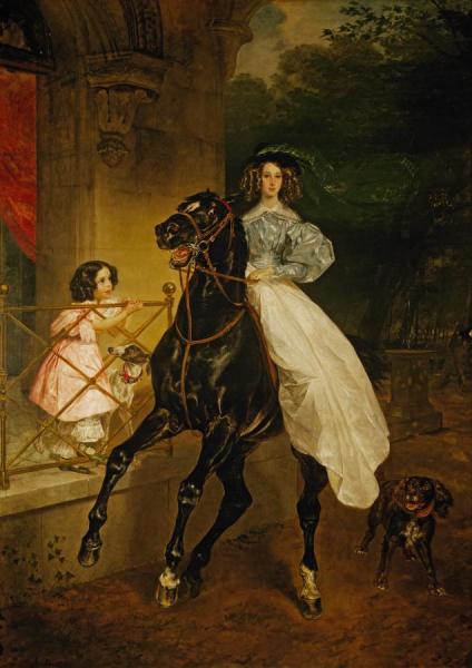 Rider. Portrait Of Giovanina And Amacilia Pacini, The Foster Children Of Countess Yu. P. Samoilova by Karl Brullov