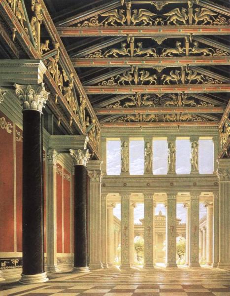Inner View Of The Reception Hall On The Acropolis In Athens by Karl Friedrich Schinkel Oil Painting Reproductions