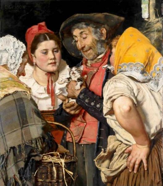 Old Man's Treasure by Karl Gussow Oil Painting Reproductions