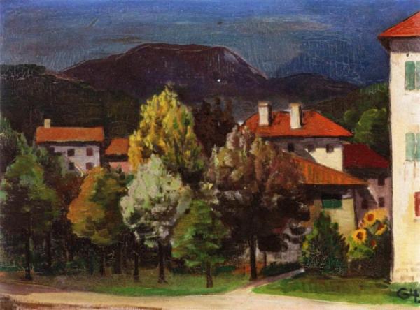 Landscape With Rental Houses by Karl Hofer Oil Painting Reproductions