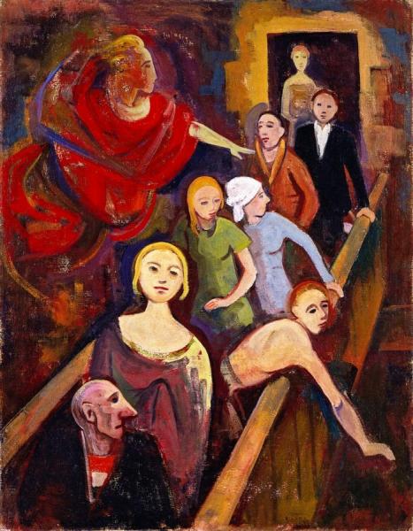 On The Stairs (with Engel) by Karl Hofer