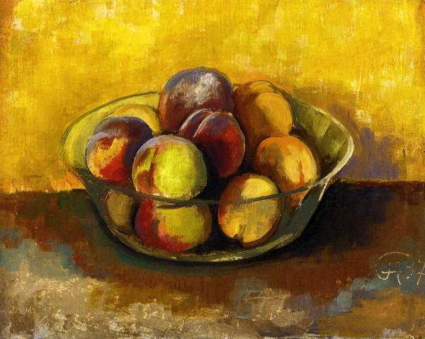 Peach Still Life by Karl Hofer
